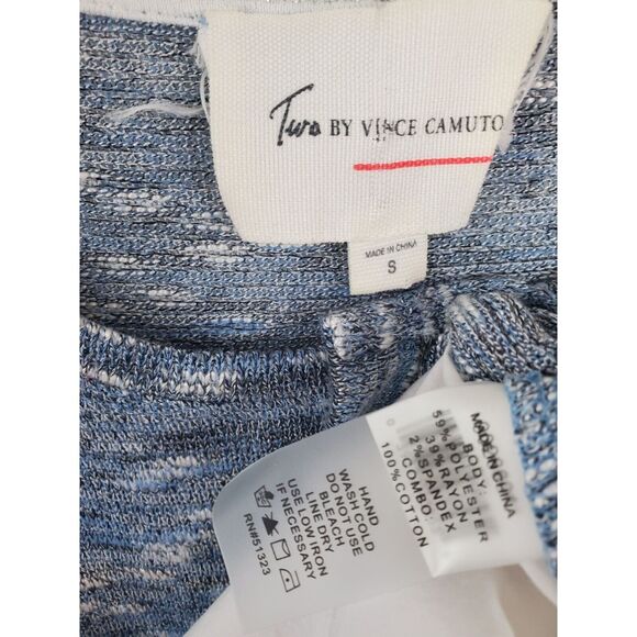 Two By Vince Camuto Blouse Small Womens Blue Long Sleeve Crew Neck Pullover Casu - Picture 5 of 6